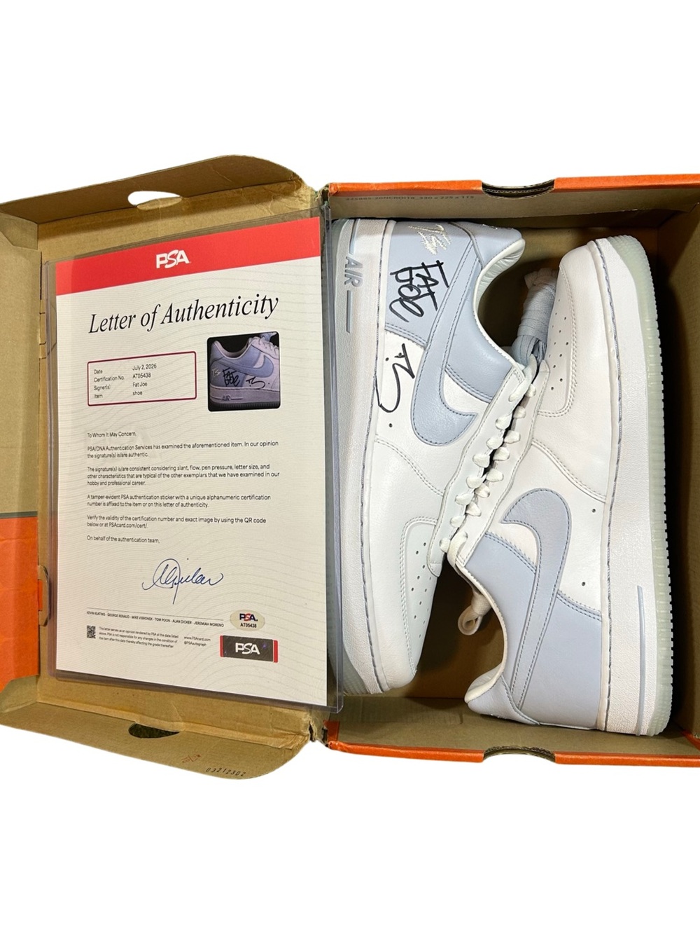 Fat Joe Signed Nike Terror Squad Air Force One QS 1 Low Sneaker Autographed Shoe